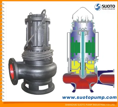 Wq pompe à eaux usées submersible centrifuge pour le drainage des déchets avec couplage automatique