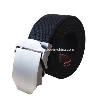 Ceinture en tissu de toile pour hommes, boucle durable classique et décontractée, OEM, usine chinoise